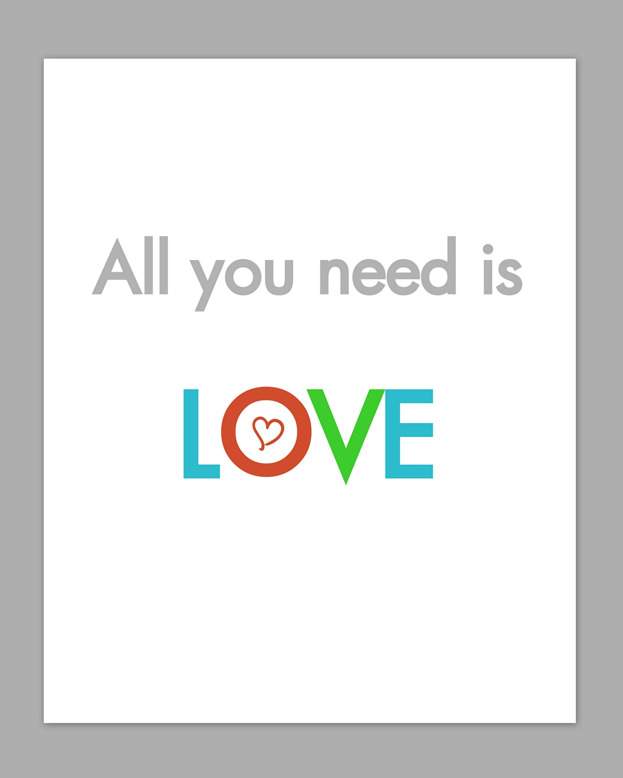 No time to be bored: All you need is love - free printable