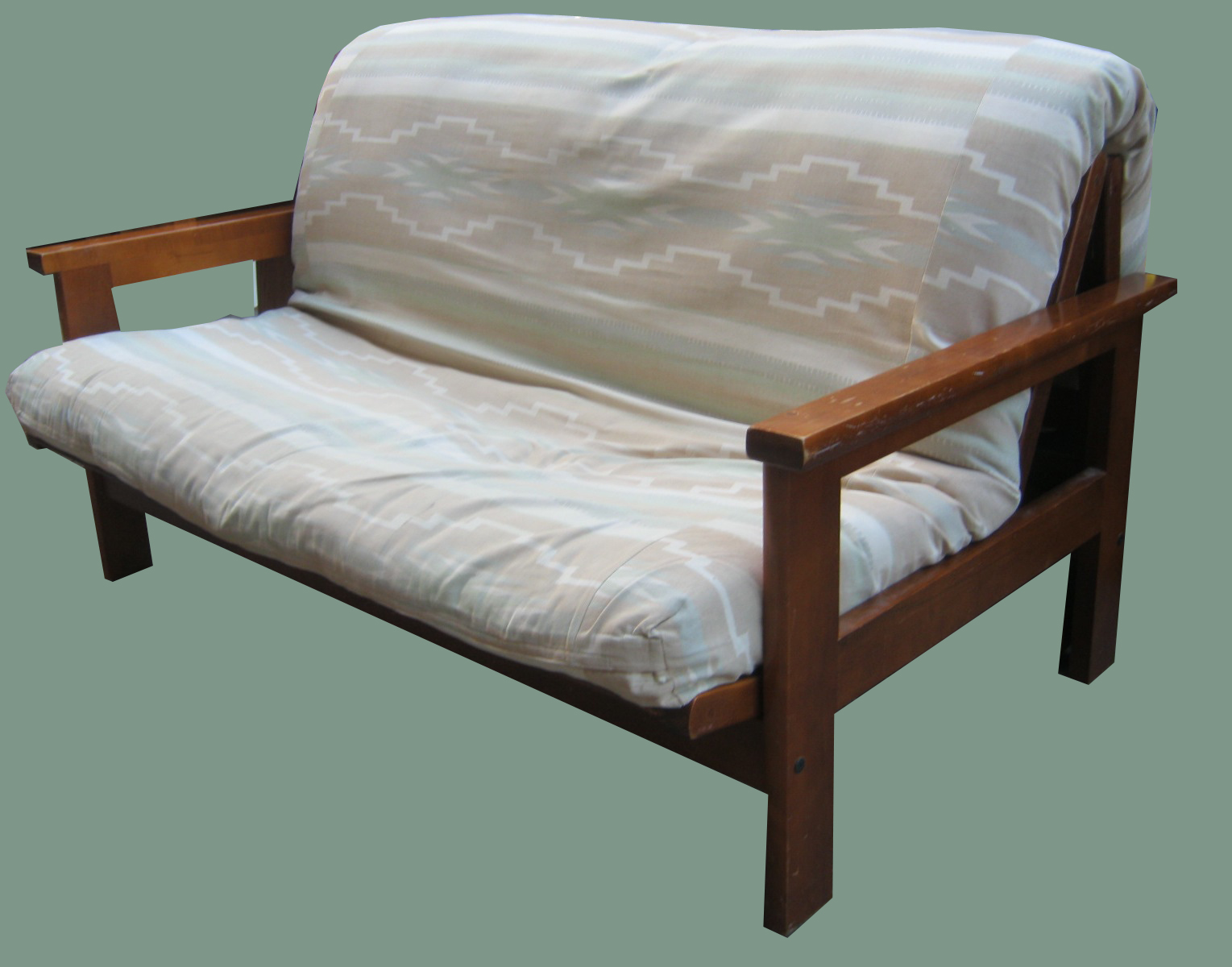 Uhuru Furniture & Collectibles Pastel Southwest Futon w/Wood Frame SOLD