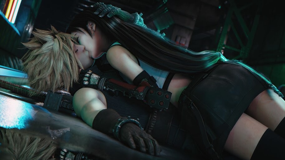 Cloud and Tifa, Kiss, Final Fantasy 7, Remake, 8K, #3.1996