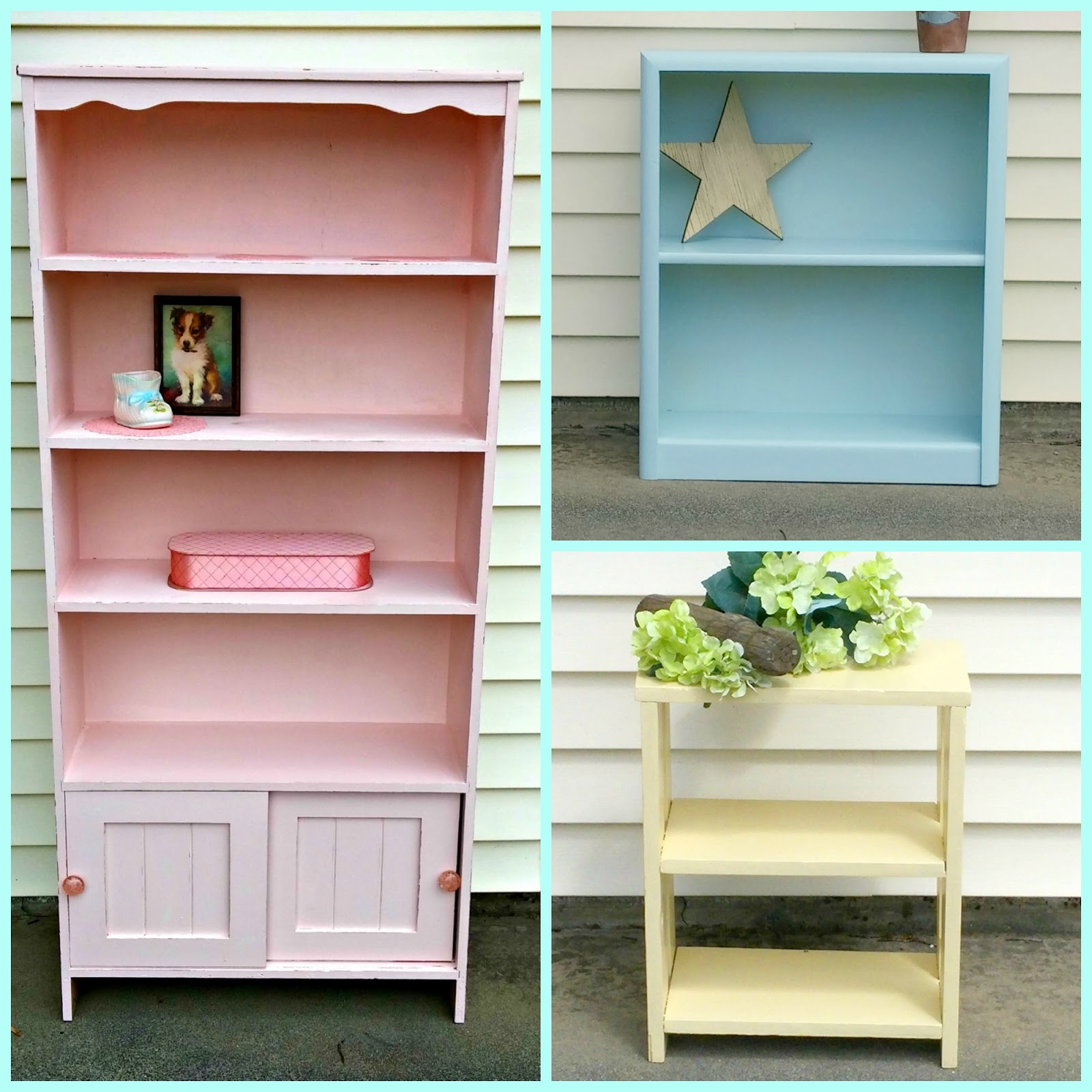 Ice Cream Colored Bookcase Makeovers Little Vintage Cottage