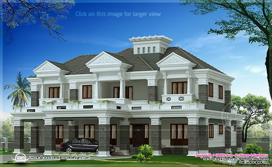 Luxury sloping roof house
