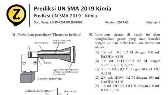 Soal Un Kimia 2019