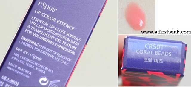 eSpoir Lip Color Essence CR501 - Coral beads review