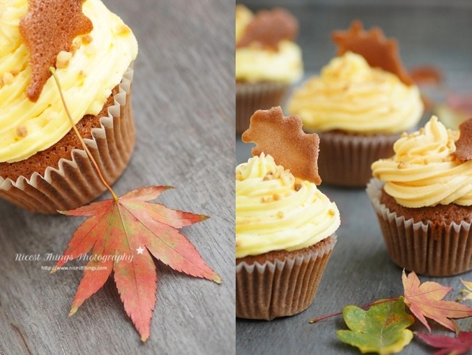 Herbstliches Cupcake Rezept mit Rum und Krokant Herbst Cupcakes