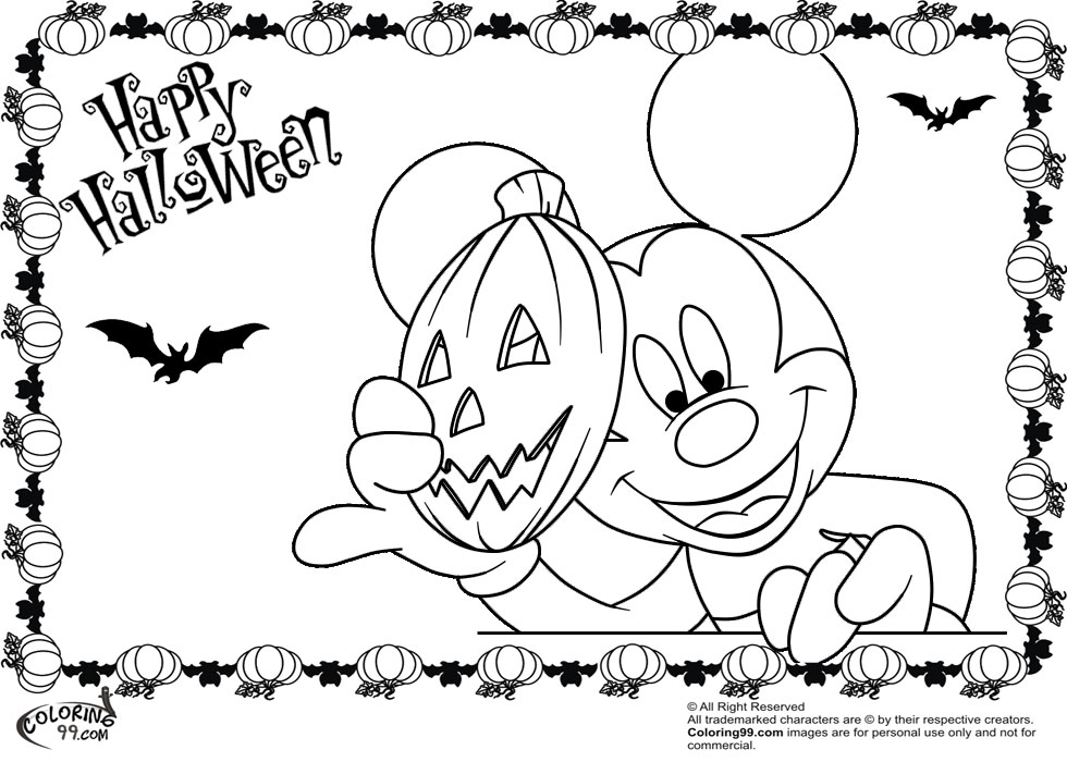 Minnie and Mickey Mouse Coloring Pages for Halloween ...