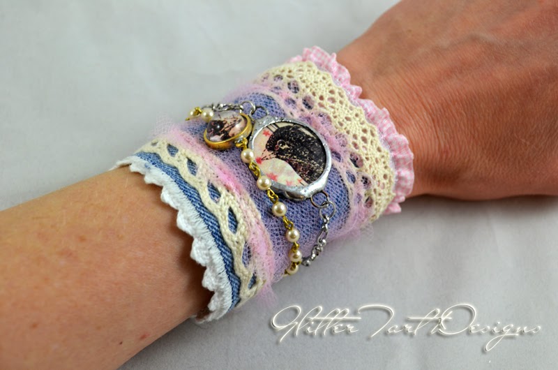 Glitter Tart Designs Fabric & Lace Cuff Bracelet Tutorial