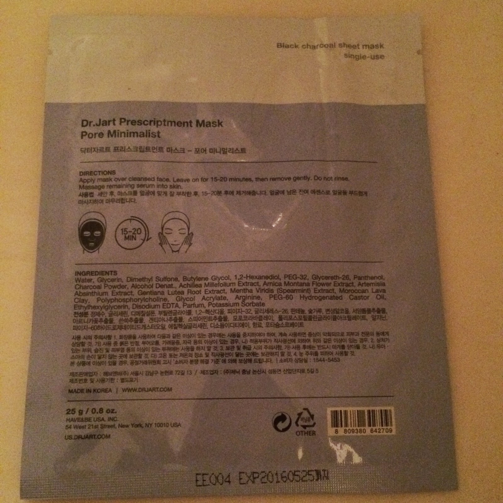 Image Result For Dr Jart Pore Minimalist Black Charcoal Sheet Mask