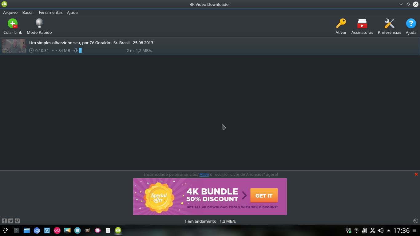 4k video downloader no seu GNU/Linux