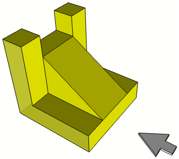 Figura para practicar la obtención de vistas principales de un objeto. Sistema Diédrico.