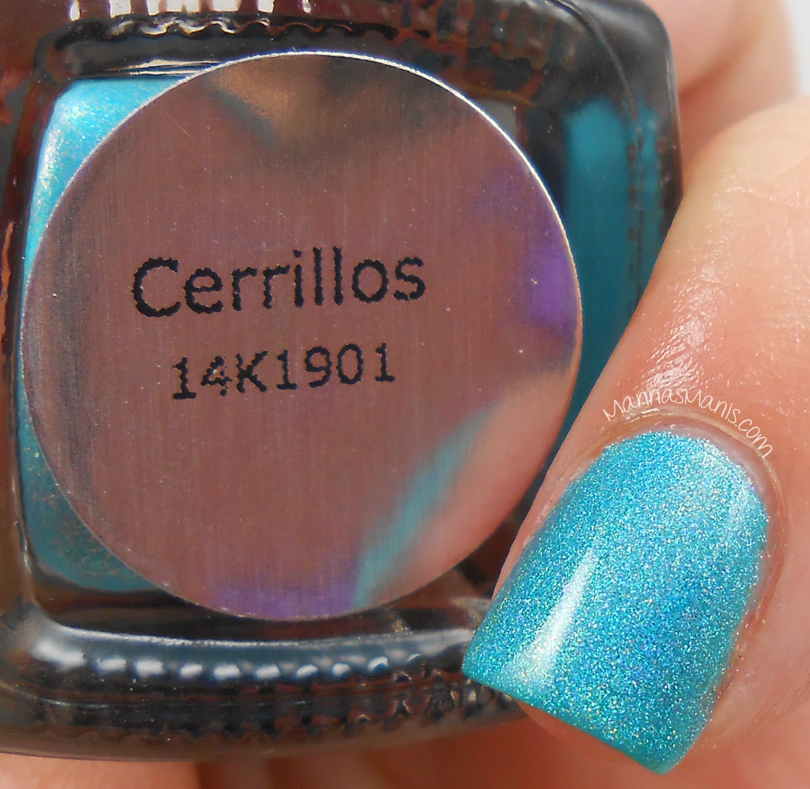 cirque colors cerrillos, a blue holographic nail polish