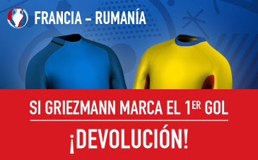 sportium devolucion Francia-Rumanía: Si Griezmann primer gol 10 junio sportium devolucion Francia-Rumanía: Si Griezmann primer gol 10 junio