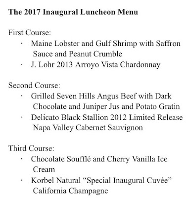 UNITED STATES: Washington 2017 Inaugural Luncheon Menu updated with link to recipes