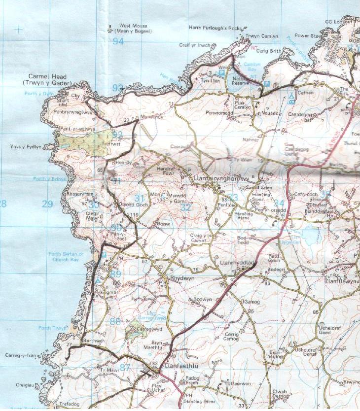 Wales & England Coastal Walk: Day 10: 5/5/86 Amlwch to Llanfaethlu