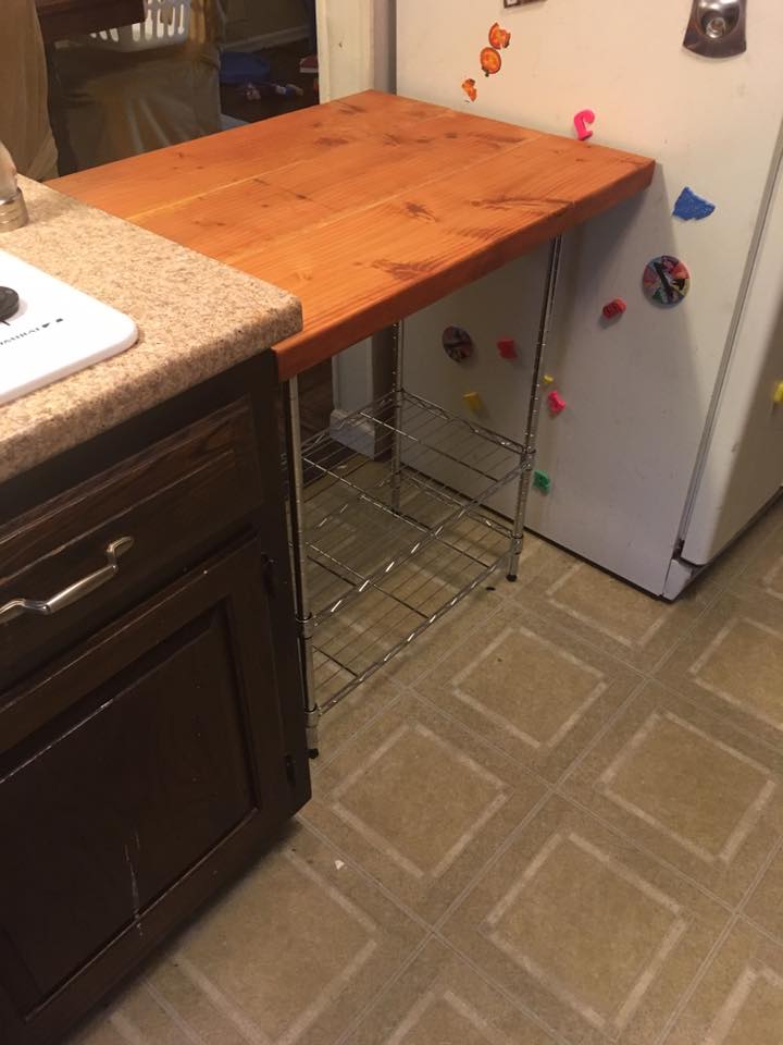 One Brown Mom DIY Butcher Block Kitchen Cart