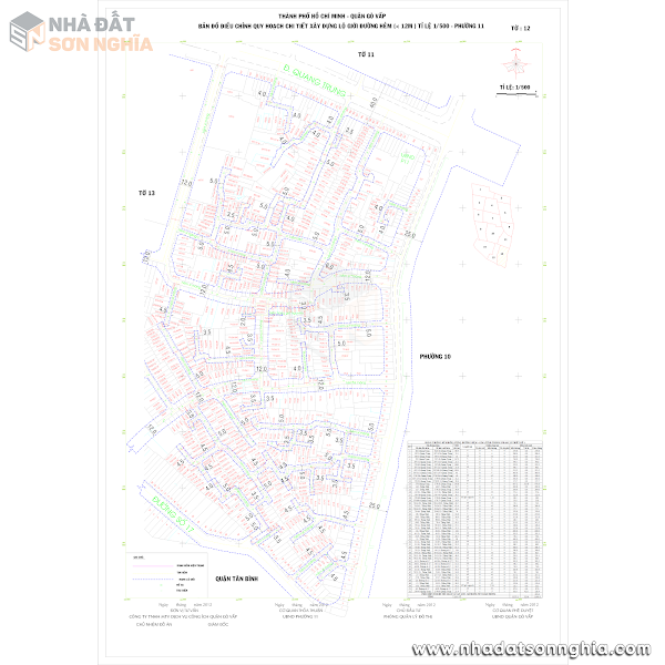Bản đồ lộ giới hẻm phường 11 quận Gò Vấp