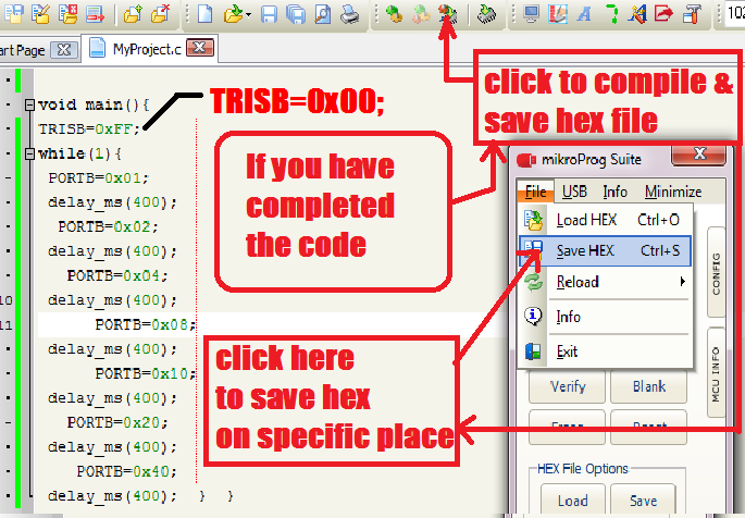 How to Create Hex file in mikroC How to Create Hex file in mikroC