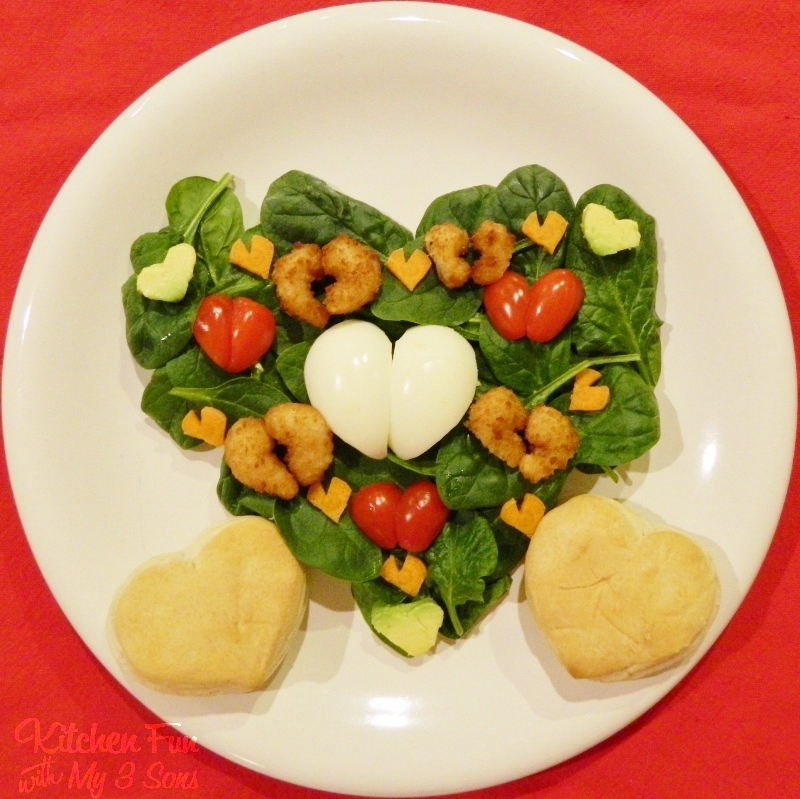 Valentine Shrimp Salad with Heart Biscuits Kitchen Fun With My 3 Sons
