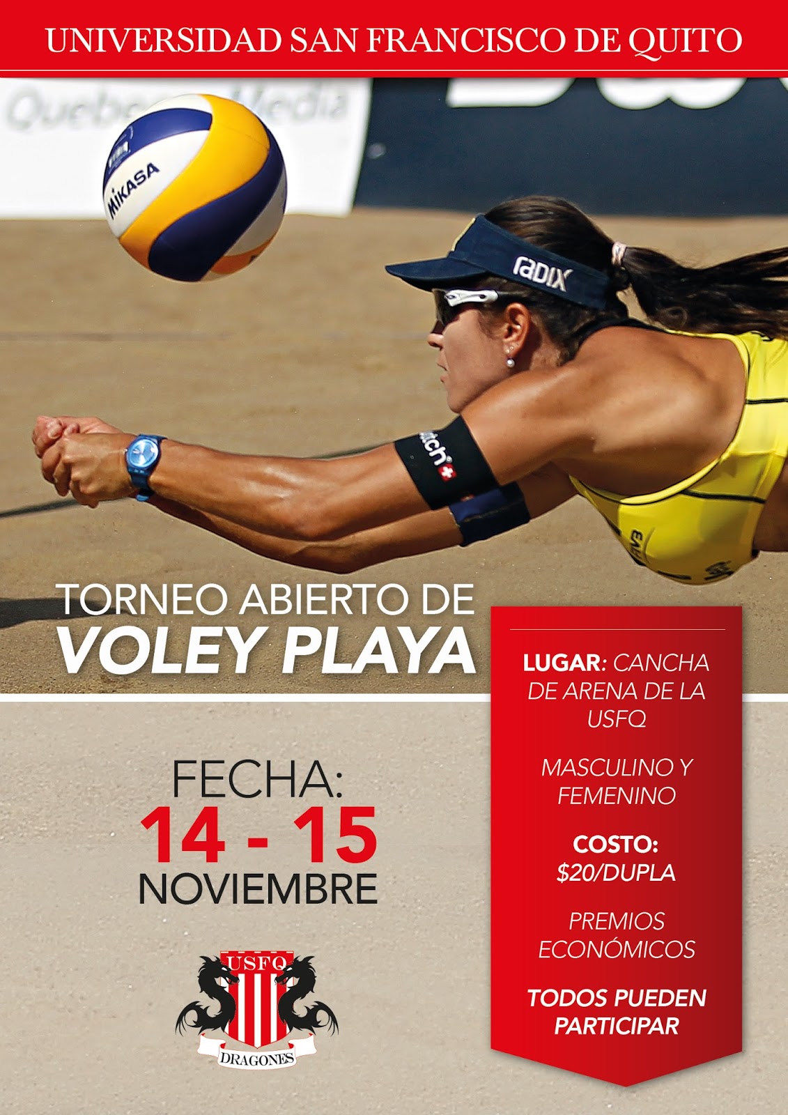 Deportes de la Universidad San Francisco de Quito, invita al torneo de voley de playa, 14 y 15 Deportes de la Universidad San Francisco de Quito, invita al torneo de voley de playa, 14 y 15
