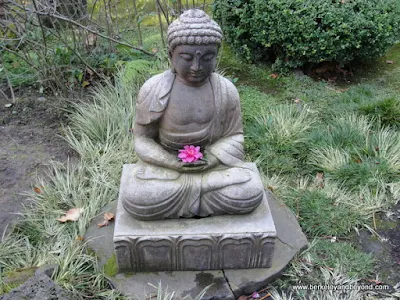 buddah in Japanese Garden in Central Park in San Mateo, California