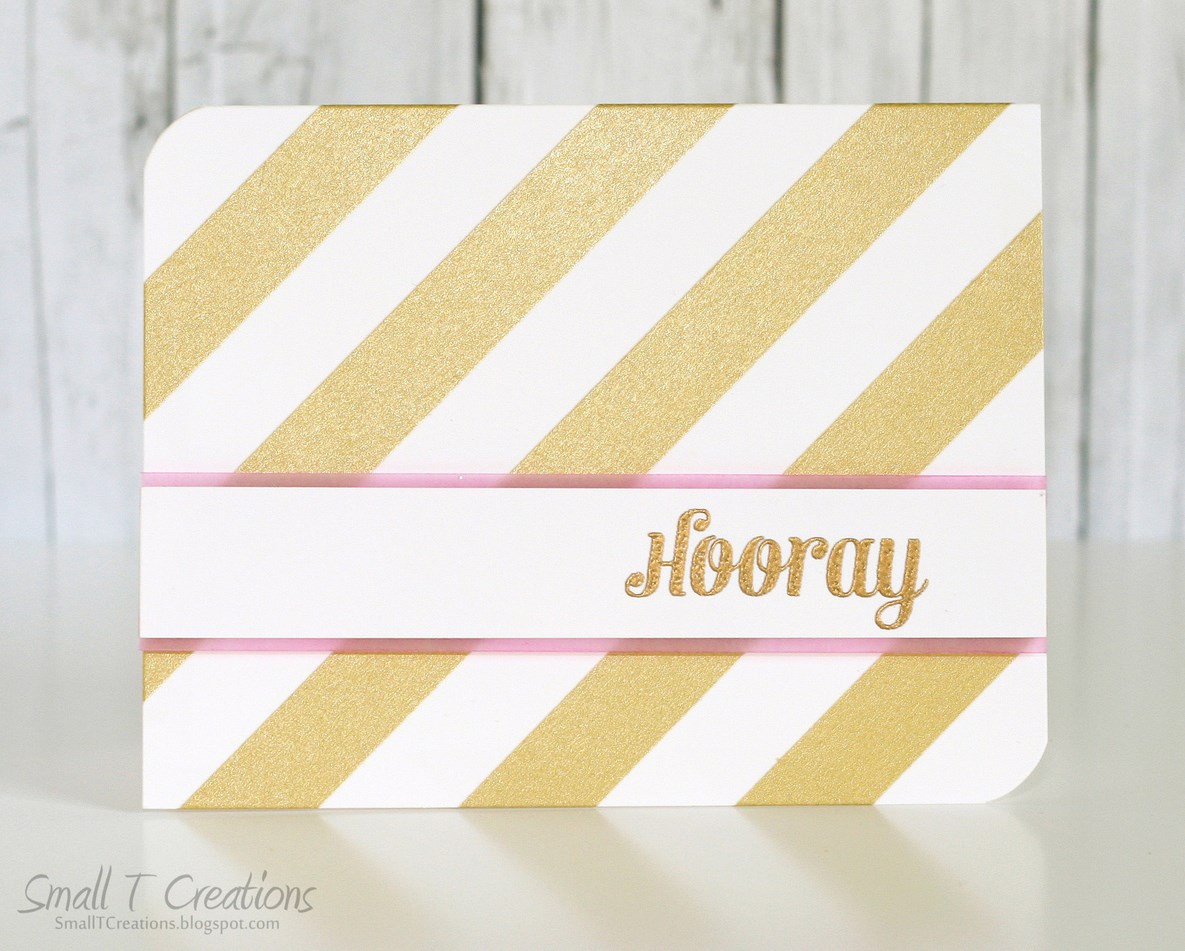 Small T Creations: Gold & Pink CAS Washi Tape Card. Washi tape from www.washitapes.nl #washitape #maskingtape