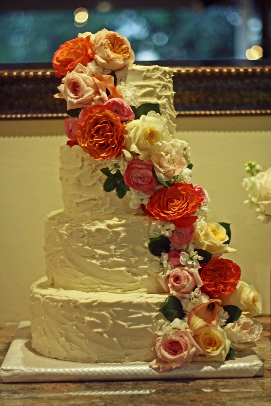 SAB Cakes! Romantic Buttercream and Flowers Wedding Cake