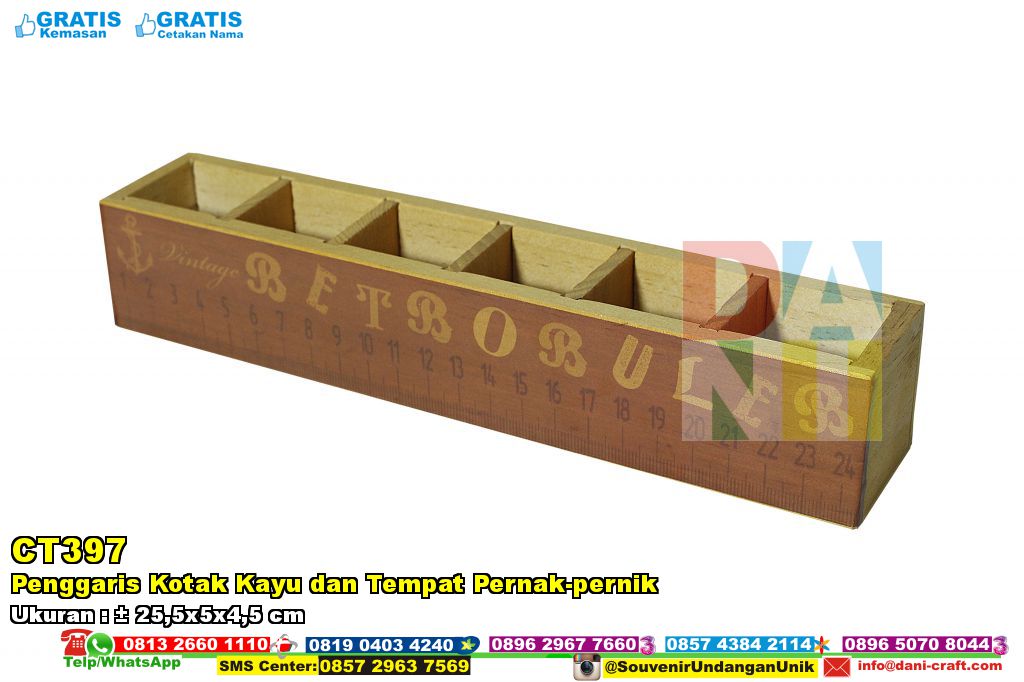 Penggaris Kotak  Kayu  Dan Tempat Pernak pernik Souvenir 