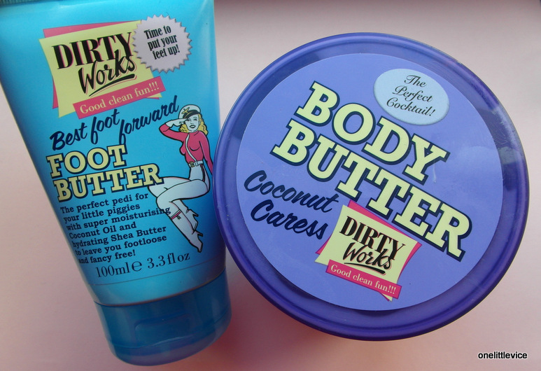 REVIEW Dirty Works Foot Butter and Coconut Caress Body Butter One