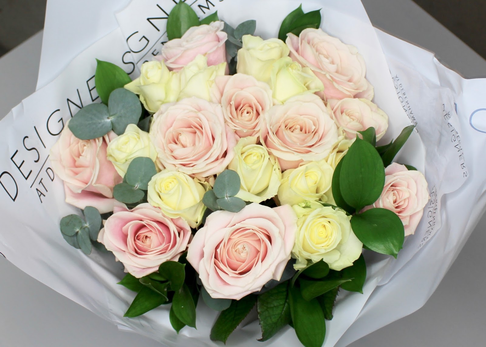 Bouquet In Whites And Greens Using Avalanche Roses Freesias