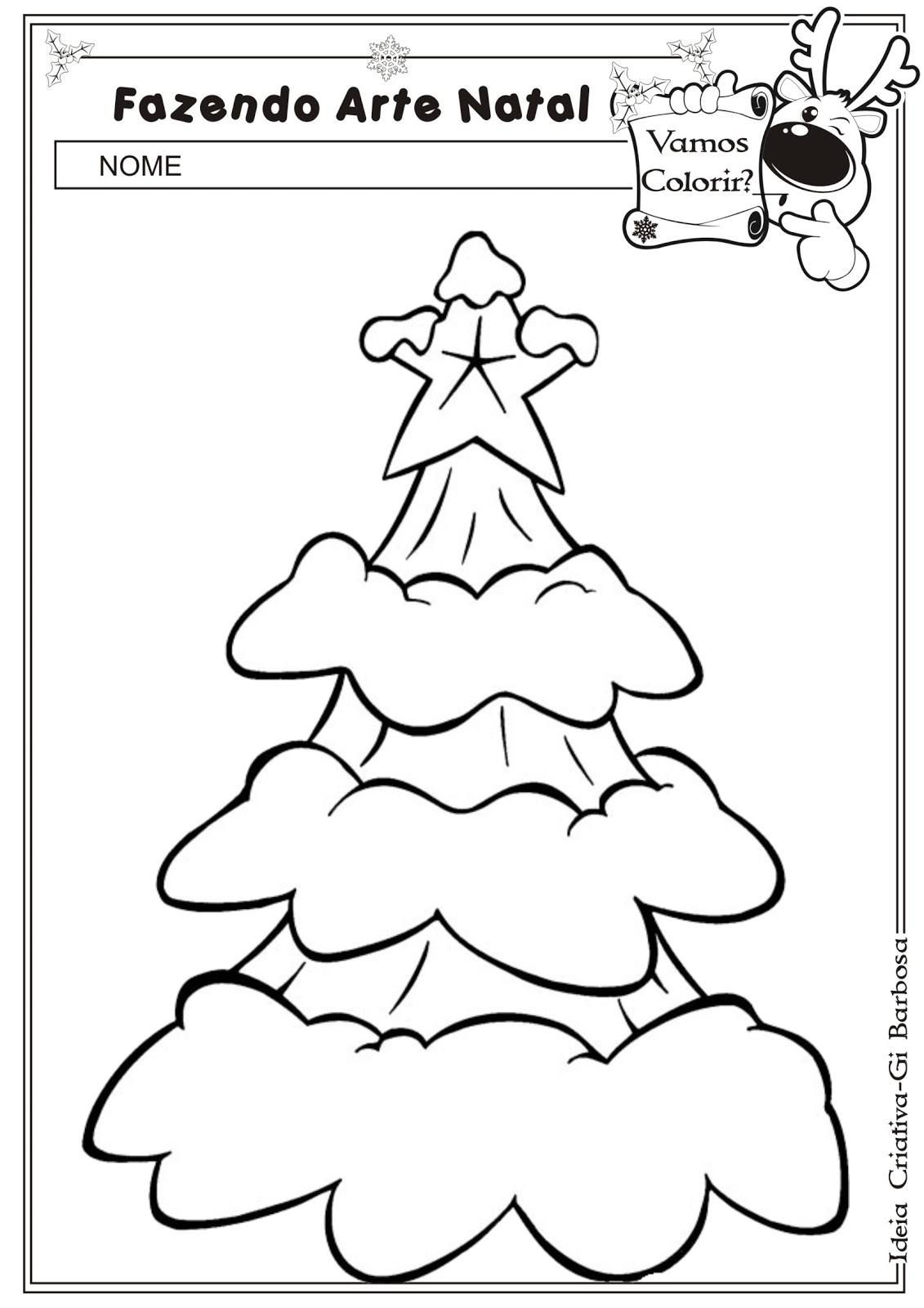 Árvore de Natal - Desenhos para Colorir - Criança Feliz e Alfabetizada