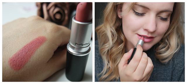 MAC Brave Lipstick Swatch on paler skin