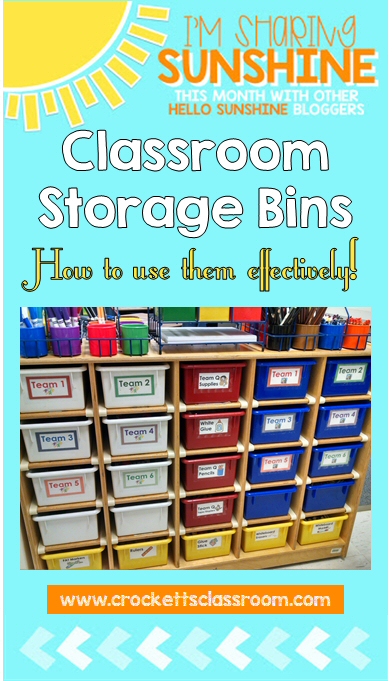 Storage Bins, a new way to organize materials - Crockett's Classroom