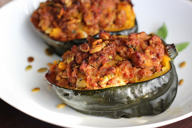The Lucky Penny Blog: Sausage Stuffed Acorn Squash [Paleo and Gluten-Free]