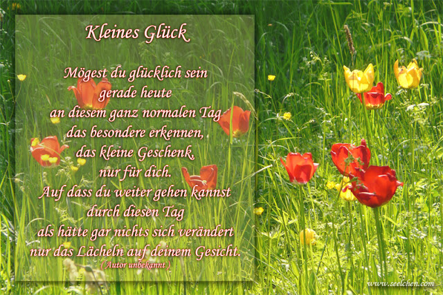 Seelchen Karten und Collagen : Spruchkarte mit Segenswunsch / Kleines Glück