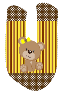 Abecedario con Osita con Lazo Amarillo. Bear with Yellow Bow Alphabet.