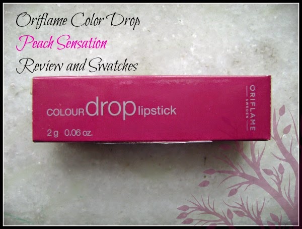 Oriflame Colour Drop lipstick in Peach Sensation Review and Swatches India