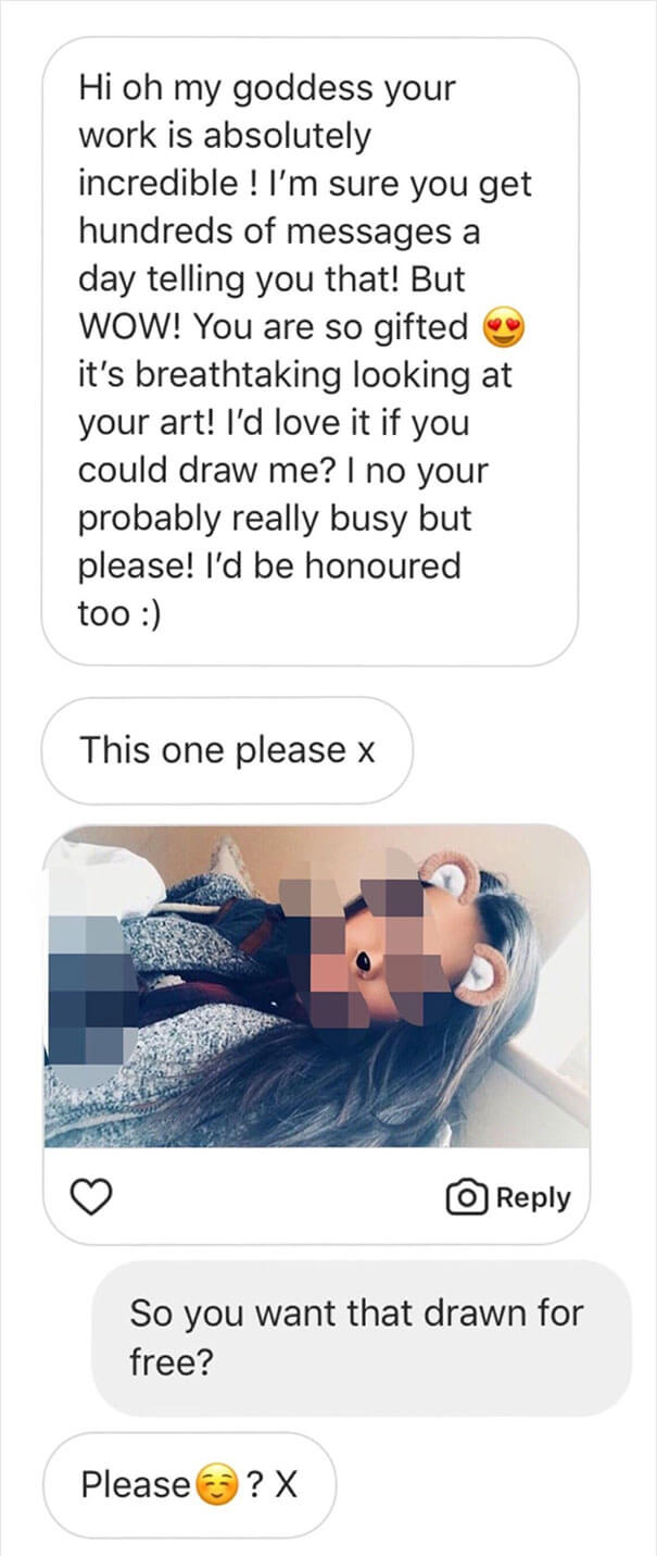 Artist Teaches A Lesson To People Who Kept Asking Him To Draw Them For Free