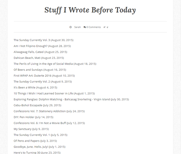 Archive Page for Blogger