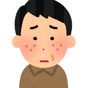 ニキビ顔のイラスト（中年男性）