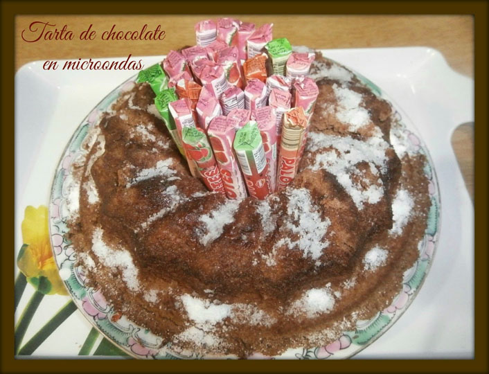 tarta de chocolate en microondas