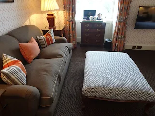 brown sofa in lennox room