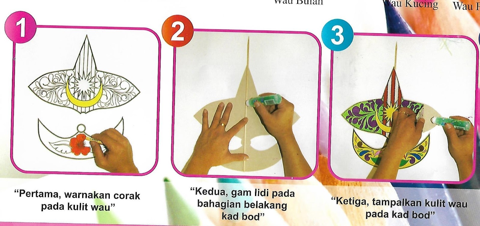 Gambar Mewarna Wau Bulan - Mewarnai s