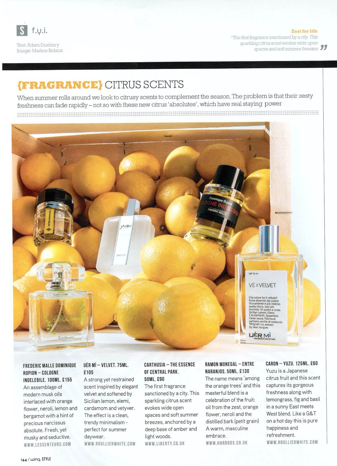 Winq June Issue Citrus Scents