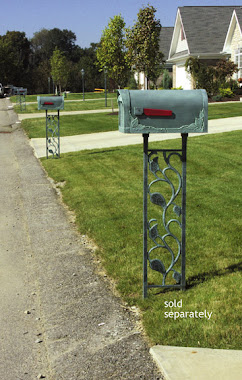 Floral Curbside Mailbox and Decorative Mailbox Post