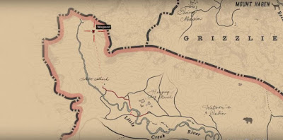 west of Grizzlies, Torn Treasure Map, Right Part, Locations, Red Dead Redemption 2