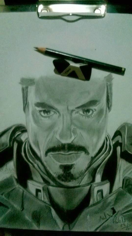 Iron Man (desenho feito a lápis 6B)