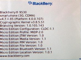 Firmware OS 4.7.0.85 for BlackBerry Storm 9530