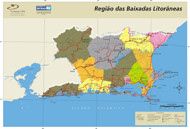 Mapa Região das Baixadas Litorâneas - Rio de Janeiro 