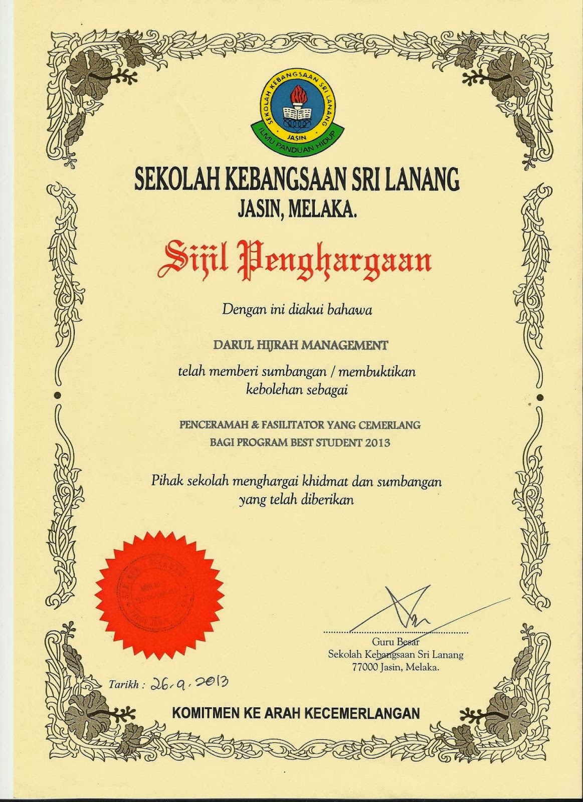 Contoh Sijil Penghargaan Penceramah Images