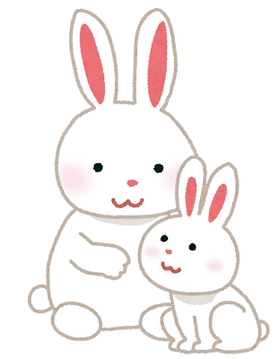 ウサギの親子のイラスト