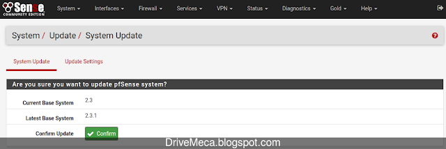 DriveMeca actualizando firewall pfSense 2.3.x paso a paso